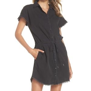 Paige Jaylin Frayed Denim Shirt Dress